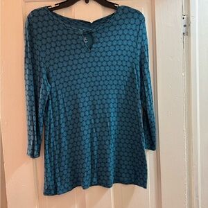 Croft & Barrow Blue Patterned Blouse